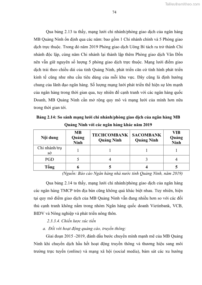 Luận văn thạc sĩ kinh doanh thương mại Chiến lược kinh doanh của ngân hàng TMCP Quân Đội Chi nhánh Quảng Ninh - 8 Trang 86