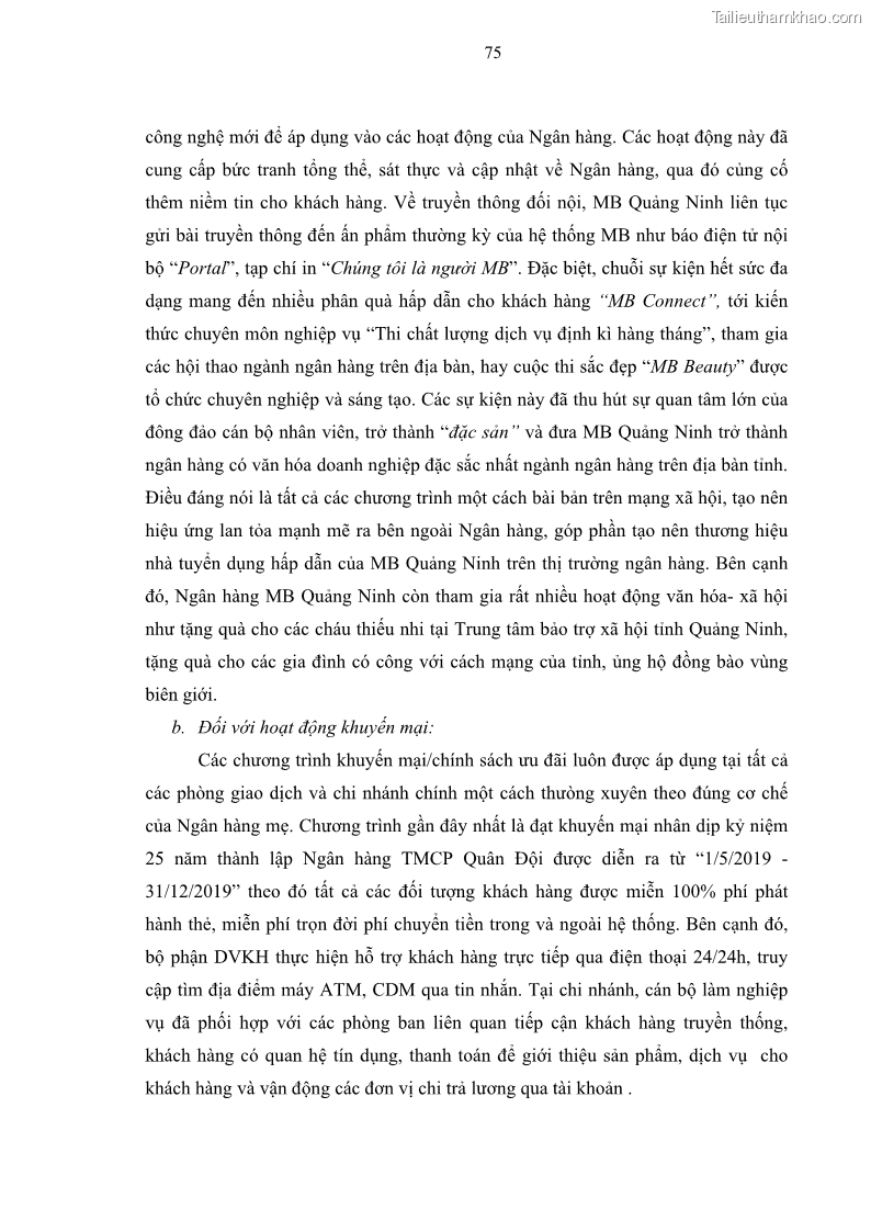 Luận văn thạc sĩ kinh doanh thương mại Chiến lược kinh doanh của ngân hàng TMCP Quân Đội Chi nhánh Quảng Ninh - 8 Trang 87