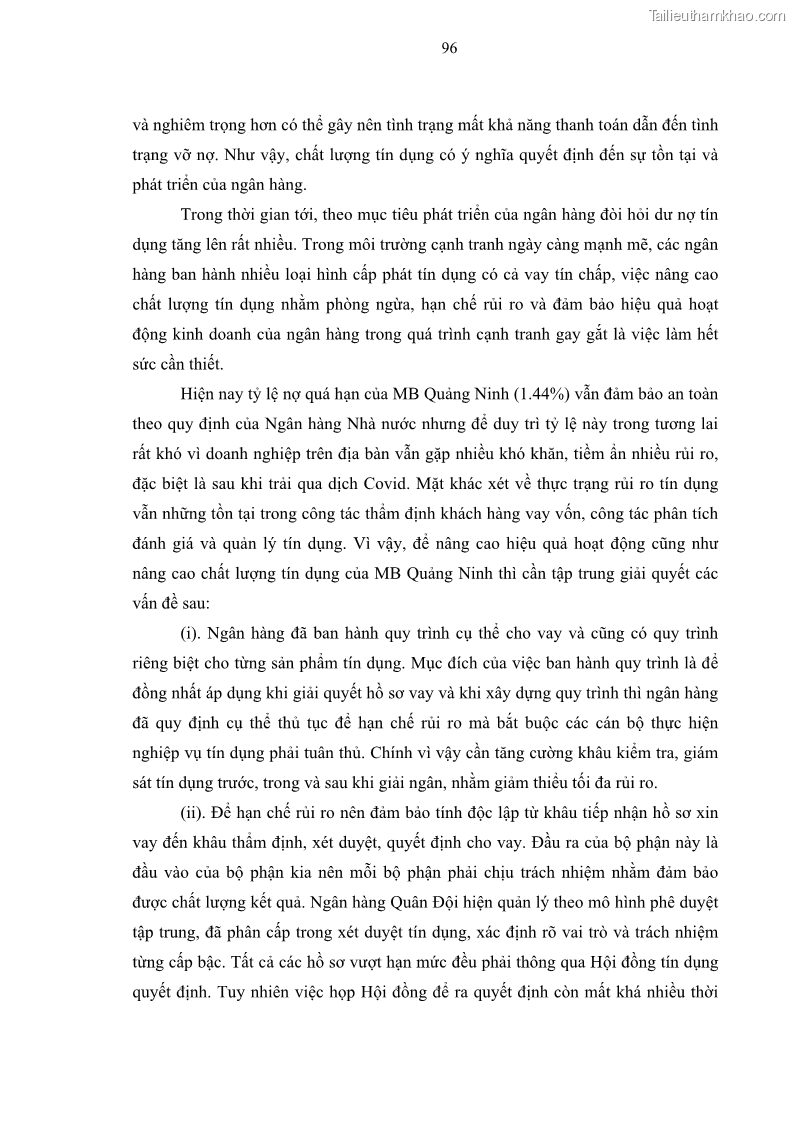 Luận văn thạc sĩ kinh doanh thương mại Chiến lược kinh doanh của ngân hàng TMCP Quân Đội Chi nhánh Quảng Ninh - 9 Trang 108