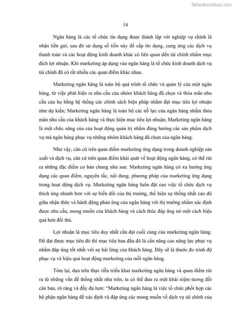 Luận văn thạc sĩ kinh doanh thương mại Giải pháp hoàn thiện hoạt động marketing của Ngân hàng Nông nghiệp và Phát triển nông thôn Việt Nam – Chi nhánh Bắc Ninh - 2 Trang 23