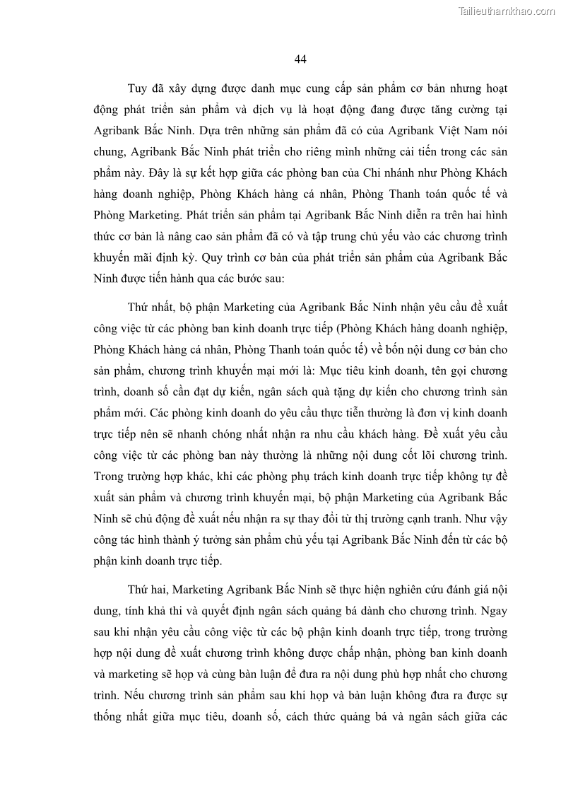 Luận văn thạc sĩ kinh doanh thương mại Giải pháp hoàn thiện hoạt động marketing của Ngân hàng Nông nghiệp và Phát triển nông thôn Việt Nam – Chi nhánh Bắc Ninh - 5 Trang 53