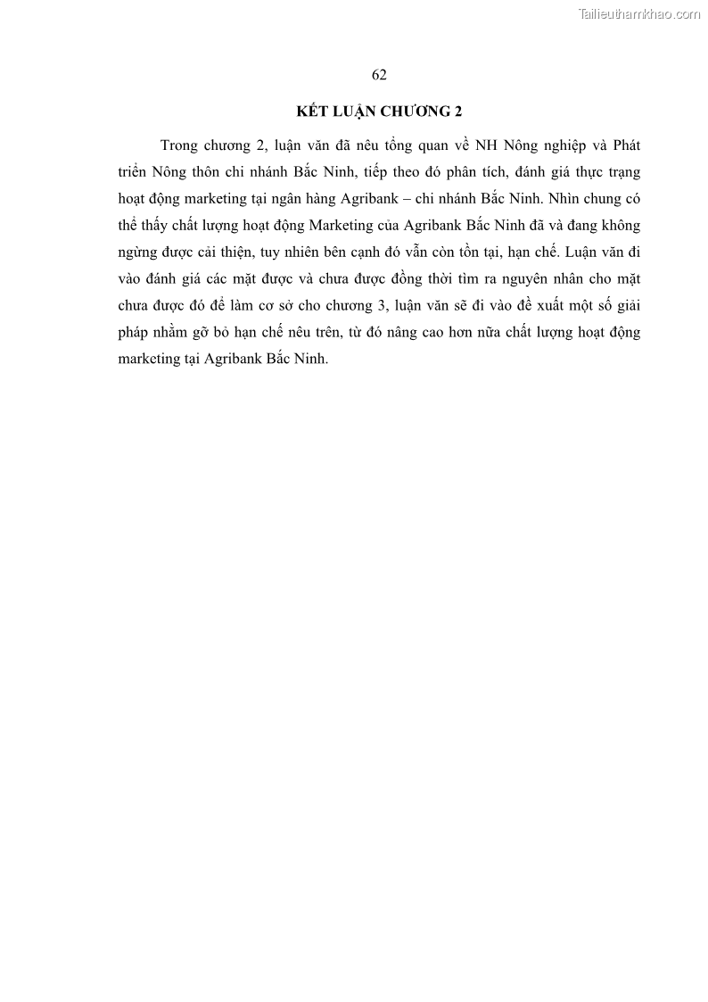 Luận văn thạc sĩ kinh doanh thương mại Giải pháp hoàn thiện hoạt động marketing của Ngân hàng Nông nghiệp và Phát triển nông thôn Việt Nam – Chi nhánh Bắc Ninh - 6 Trang 71