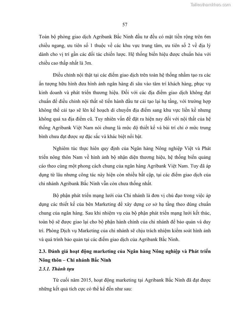 Luận văn thạc sĩ kinh doanh thương mại Giải pháp hoàn thiện hoạt động marketing của Ngân hàng Nông nghiệp và Phát triển nông thôn Việt Nam – Chi nhánh Bắc Ninh - 6 Trang 66