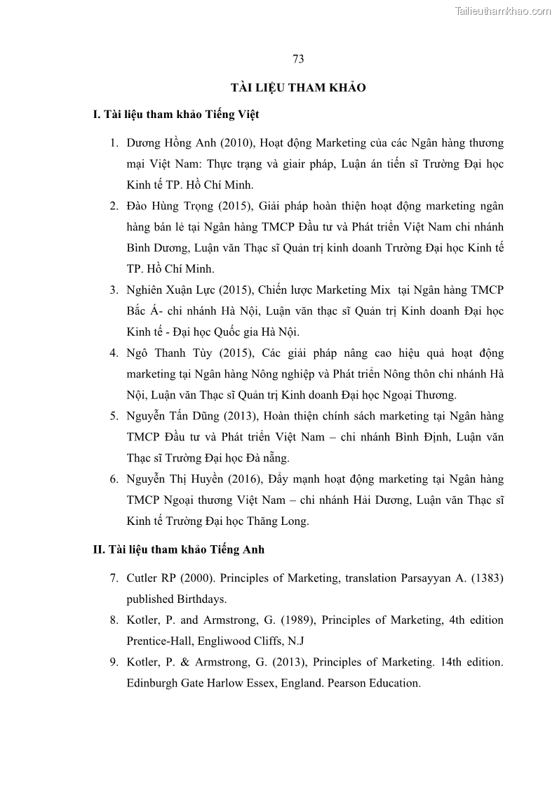 Luận văn thạc sĩ kinh doanh thương mại Giải pháp hoàn thiện hoạt động marketing của Ngân hàng Nông nghiệp và Phát triển nông thôn Việt Nam – Chi nhánh Bắc Ninh - 7 Trang 82