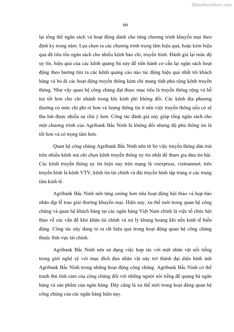 Luận văn thạc sĩ kinh doanh thương mại Giải pháp hoàn thiện hoạt động marketing của Ngân hàng Nông nghiệp và Phát triển nông thôn Việt Nam – Chi nhánh Bắc Ninh - 7 Trang 75