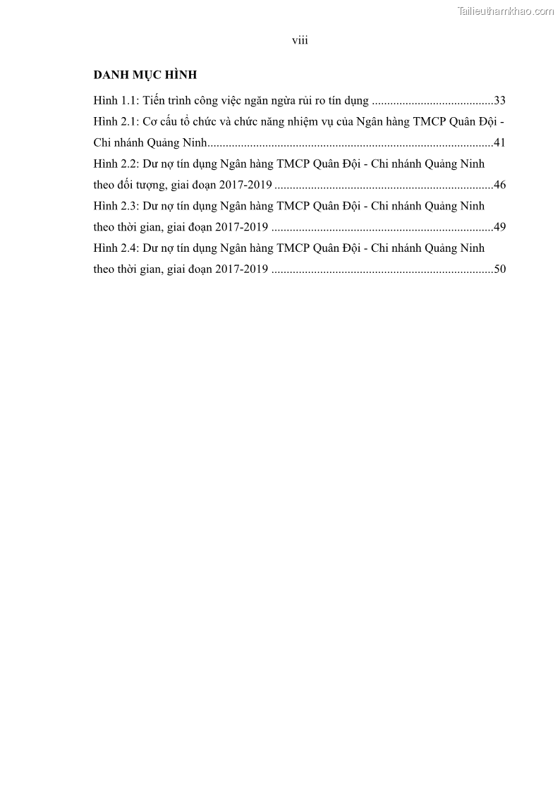 Luận văn thạc sĩ kinh doanh thương mại Hoạt động quản lý rủi ro tín dụng tại Ngân hàng TMCP Quân Đội - Chi nhánh Quảng Ninh - 1 Trang 10