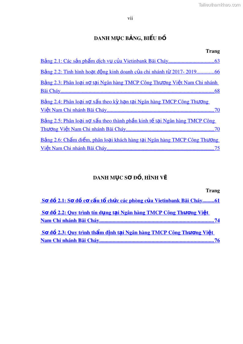 Luận văn thạc sĩ kinh doanh thương mại Hoạt động quản lý rủi ro tín dụng tại Ngân hàng TMCP Công Thương – Chi nhánh Bãi Cháy - 1 Trang 11