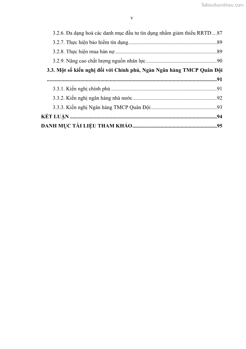 Luận văn thạc sĩ kinh doanh thương mại Hoạt động quản lý rủi ro tín dụng tại Ngân hàng TMCP Quân Đội - Chi nhánh Quảng Ninh - 1 Trang 7