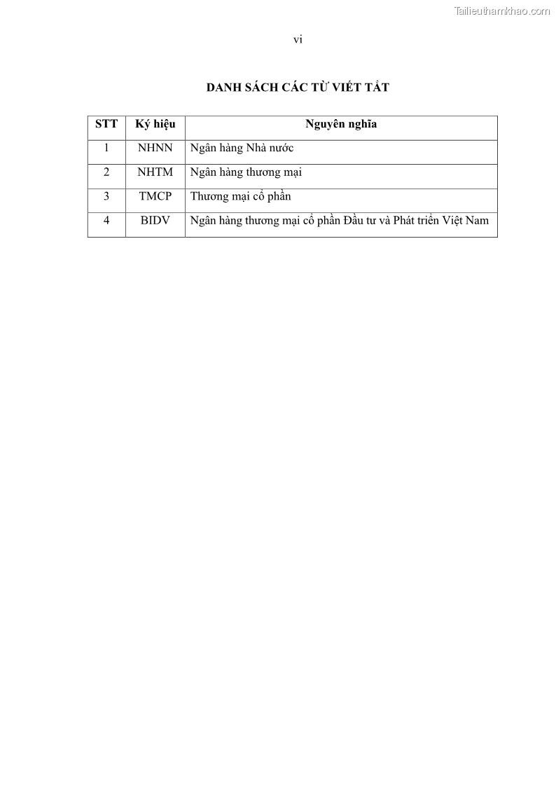 Luận văn thạc sĩ kinh doanh thương mại Hoạt động quản lý rủi ro tín dụng tại Ngân hàng TMCP Đầu tư và Phát triển Việt Nam - Chi nhánh Cẩm Phả - 1 Trang 8