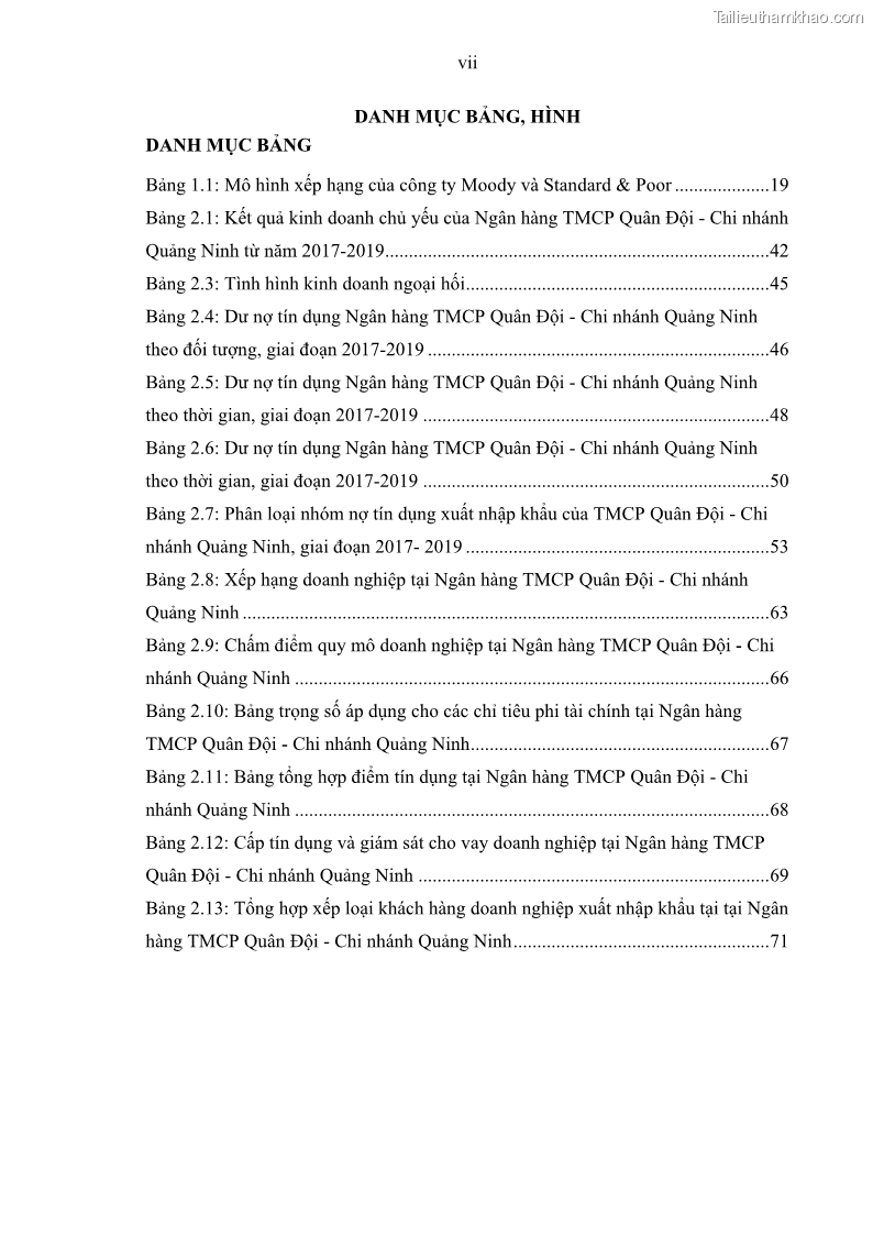 Luận văn thạc sĩ kinh doanh thương mại Hoạt động quản lý rủi ro tín dụng tại Ngân hàng TMCP Quân Đội - Chi nhánh Quảng Ninh - 1 Trang 9