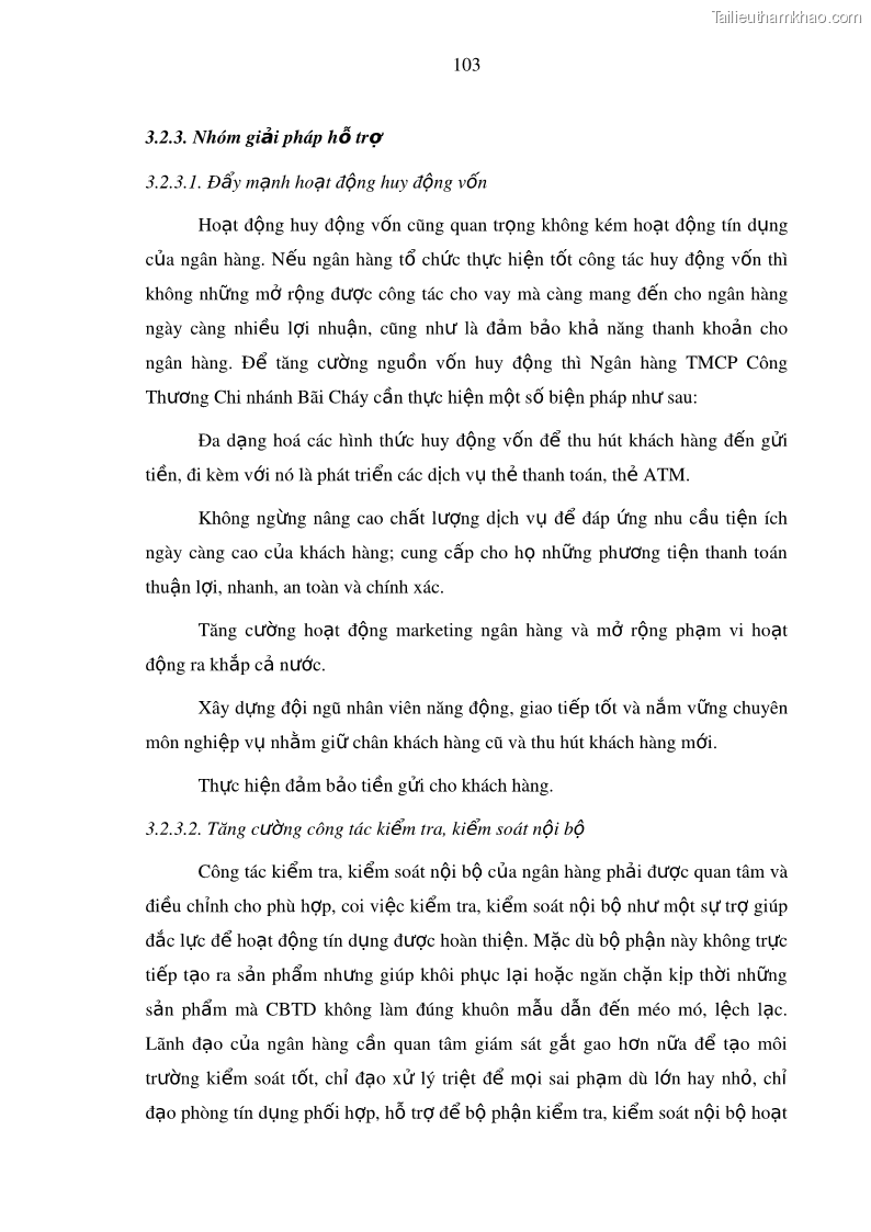 Luận văn thạc sĩ kinh doanh thương mại Hoạt động quản lý rủi ro tín dụng tại Ngân hàng TMCP Công Thương – Chi nhánh Bãi Cháy - 10 Trang 118