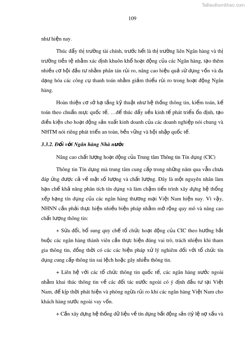 Luận văn thạc sĩ kinh doanh thương mại Hoạt động quản lý rủi ro tín dụng tại Ngân hàng TMCP Công Thương – Chi nhánh Bãi Cháy - 11 Trang 124