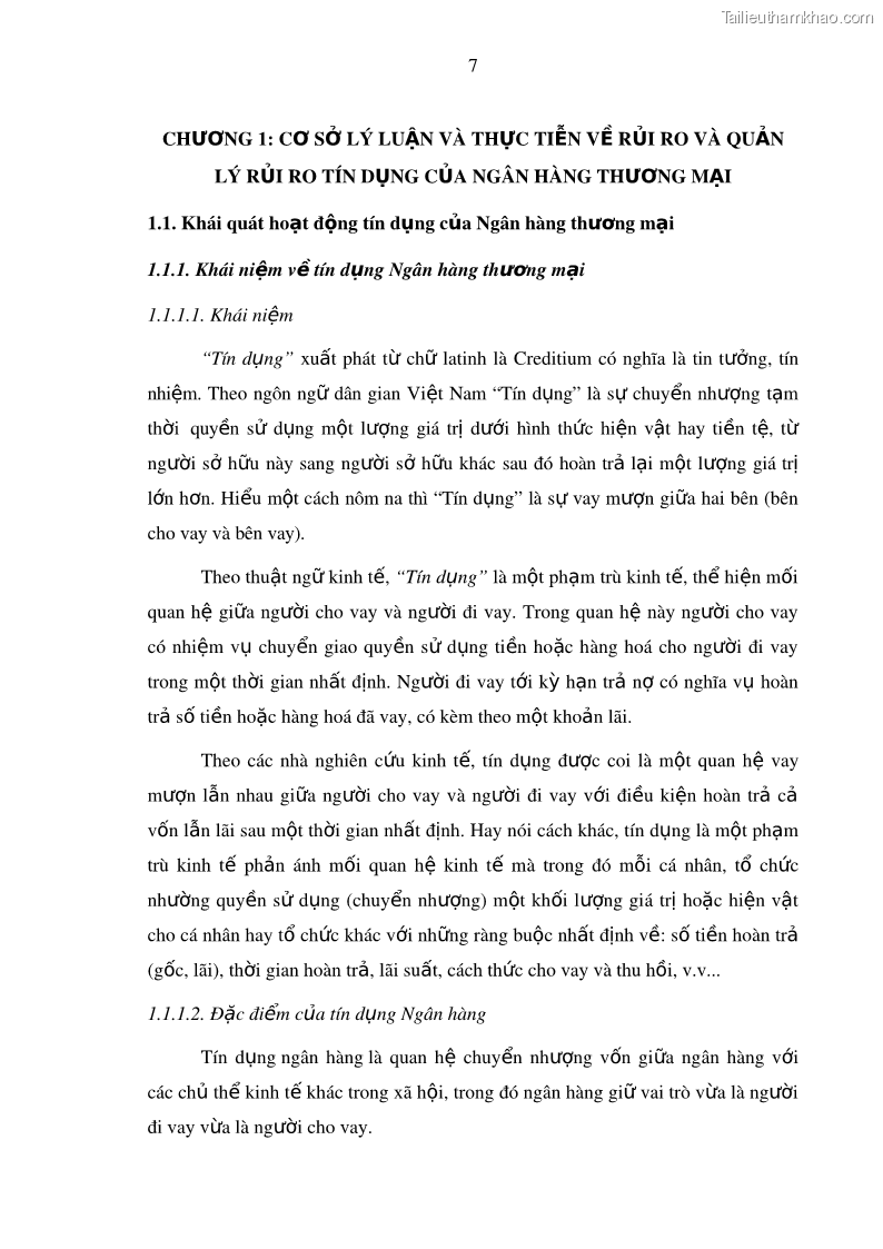 Luận văn thạc sĩ kinh doanh thương mại Hoạt động quản lý rủi ro tín dụng tại Ngân hàng TMCP Công Thương – Chi nhánh Bãi Cháy - 2 Trang 22