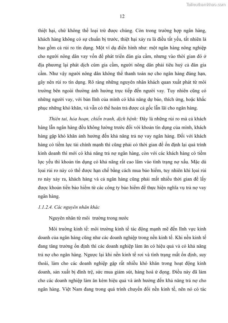 Luận văn thạc sĩ kinh doanh thương mại Hoạt động quản lý rủi ro tín dụng tại Ngân hàng TMCP Quân Đội - Chi nhánh Quảng Ninh - 2 Trang 23