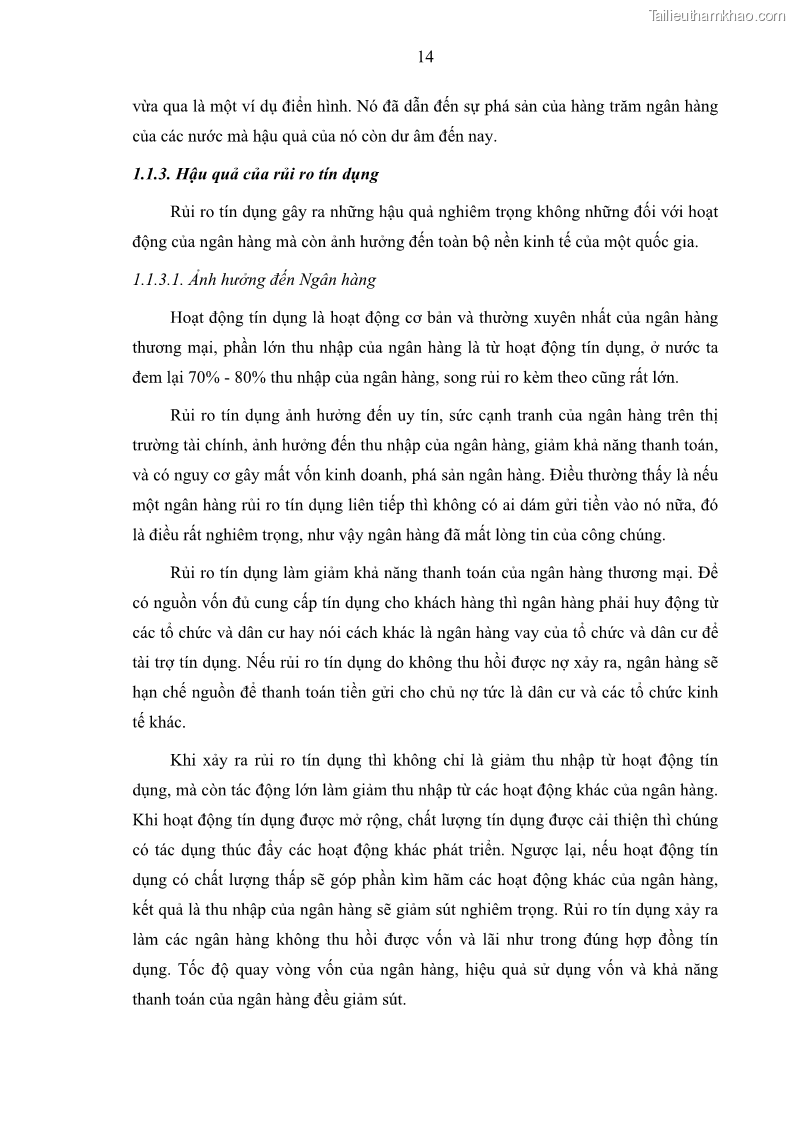 Luận văn thạc sĩ kinh doanh thương mại Hoạt động quản lý rủi ro tín dụng tại Ngân hàng TMCP Quân Đội - Chi nhánh Quảng Ninh - 3 Trang 25