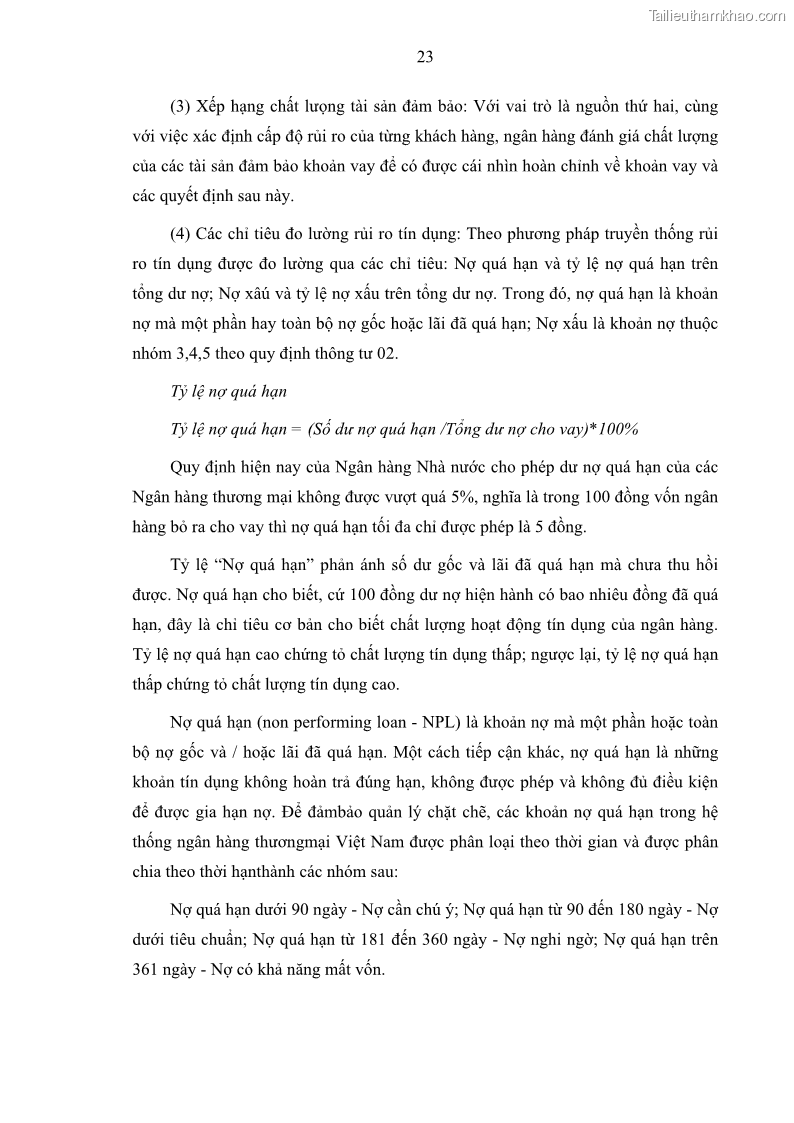 Luận văn thạc sĩ kinh doanh thương mại Hoạt động quản lý rủi ro tín dụng tại Ngân hàng TMCP Quân Đội - Chi nhánh Quảng Ninh - 3 Trang 34