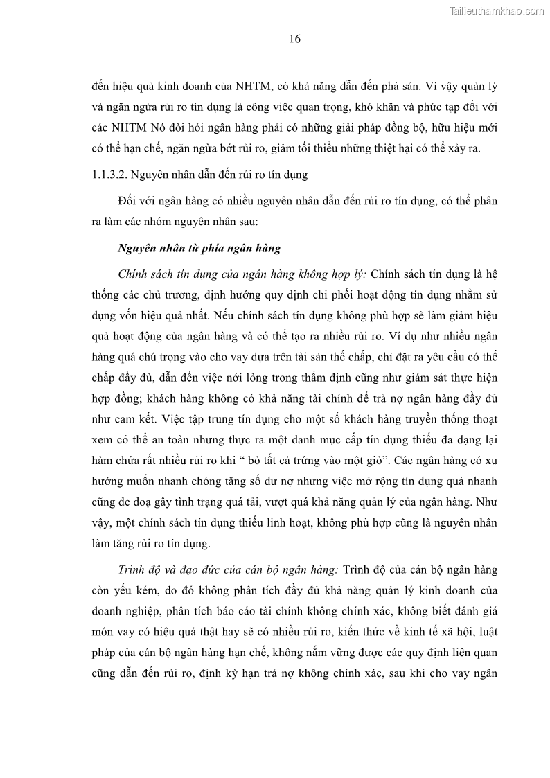 Luận văn thạc sĩ kinh doanh thương mại Hoạt động quản lý rủi ro tín dụng tại Ngân hàng TMCP Đầu tư và Phát triển Việt Nam - Chi nhánh Cẩm Phả - 3 Trang 26
