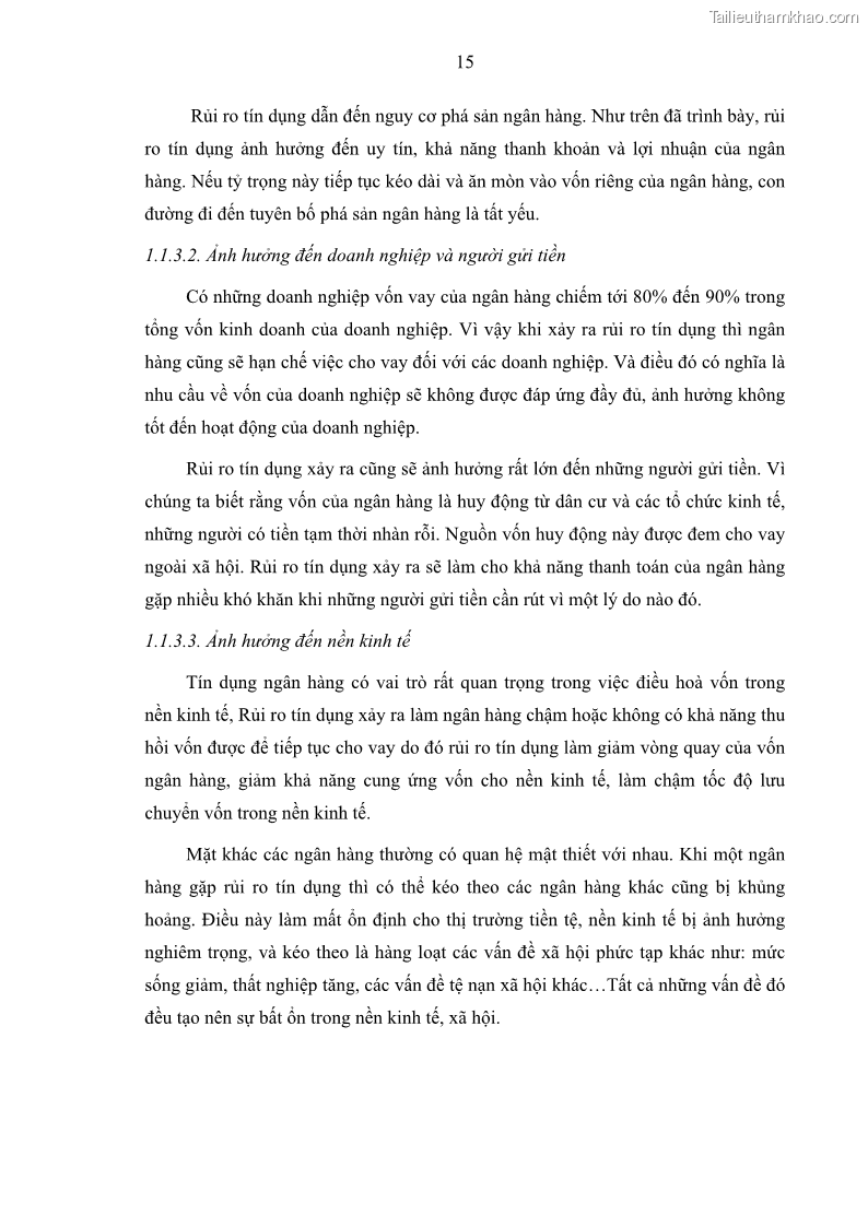 Luận văn thạc sĩ kinh doanh thương mại Hoạt động quản lý rủi ro tín dụng tại Ngân hàng TMCP Quân Đội - Chi nhánh Quảng Ninh - 3 Trang 26