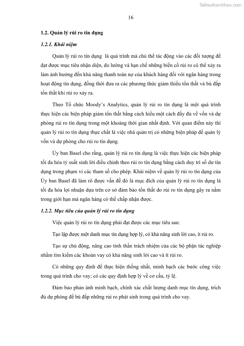 Luận văn thạc sĩ kinh doanh thương mại Hoạt động quản lý rủi ro tín dụng tại Ngân hàng TMCP Quân Đội - Chi nhánh Quảng Ninh - 3 Trang 27