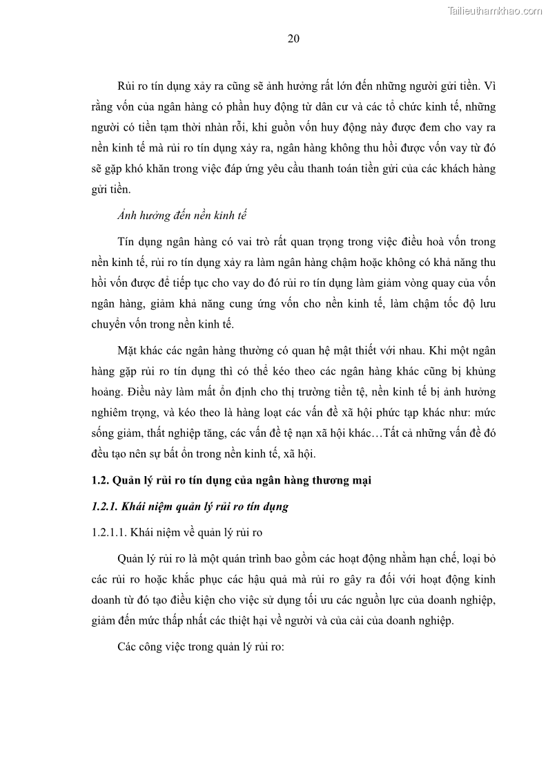 Luận văn thạc sĩ kinh doanh thương mại Hoạt động quản lý rủi ro tín dụng tại Ngân hàng TMCP Đầu tư và Phát triển Việt Nam - Chi nhánh Cẩm Phả - 3 Trang 30