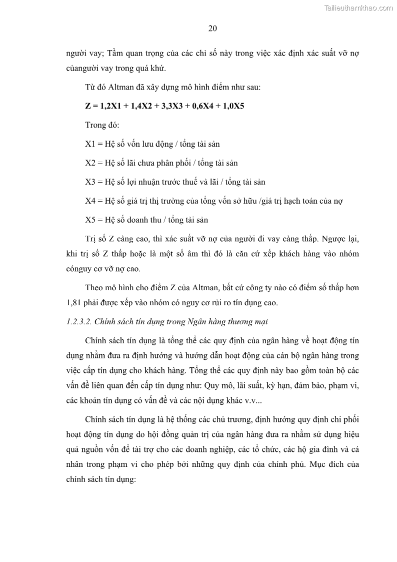 Luận văn thạc sĩ kinh doanh thương mại Hoạt động quản lý rủi ro tín dụng tại Ngân hàng TMCP Quân Đội - Chi nhánh Quảng Ninh - 3 Trang 31