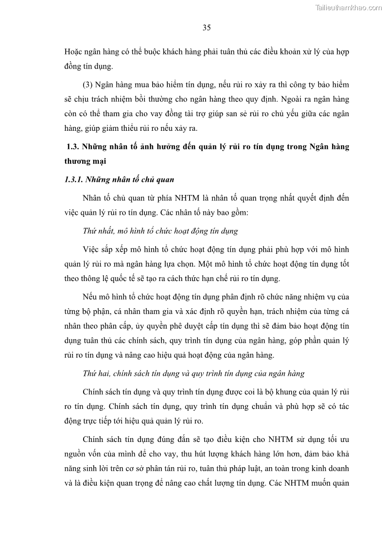 Luận văn thạc sĩ kinh doanh thương mại Hoạt động quản lý rủi ro tín dụng tại Ngân hàng TMCP Quân Đội - Chi nhánh Quảng Ninh - 4 Trang 46