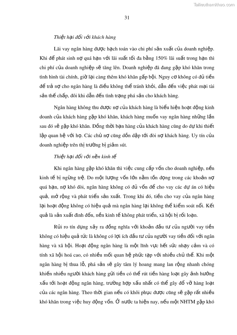 Luận văn thạc sĩ kinh doanh thương mại Hoạt động quản lý rủi ro tín dụng tại Ngân hàng TMCP Công Thương – Chi nhánh Bãi Cháy - 4 Trang 46
