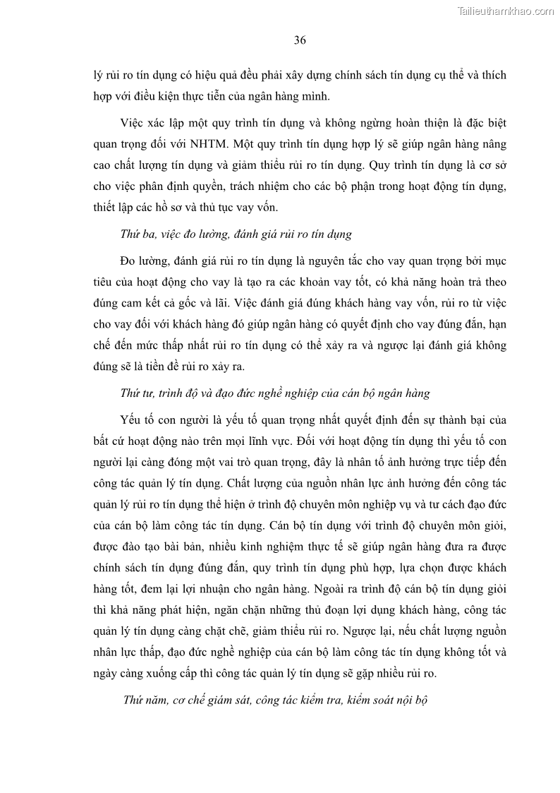 Luận văn thạc sĩ kinh doanh thương mại Hoạt động quản lý rủi ro tín dụng tại Ngân hàng TMCP Quân Đội - Chi nhánh Quảng Ninh - 4 Trang 47