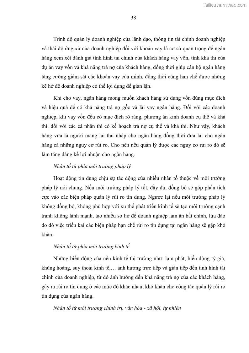 Luận văn thạc sĩ kinh doanh thương mại Hoạt động quản lý rủi ro tín dụng tại Ngân hàng TMCP Đầu tư và Phát triển Việt Nam - Chi nhánh Cẩm Phả - 4 Trang 48
