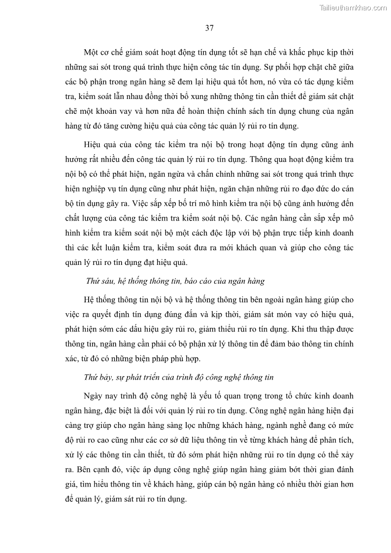 Luận văn thạc sĩ kinh doanh thương mại Hoạt động quản lý rủi ro tín dụng tại Ngân hàng TMCP Quân Đội - Chi nhánh Quảng Ninh - 4 Trang 48