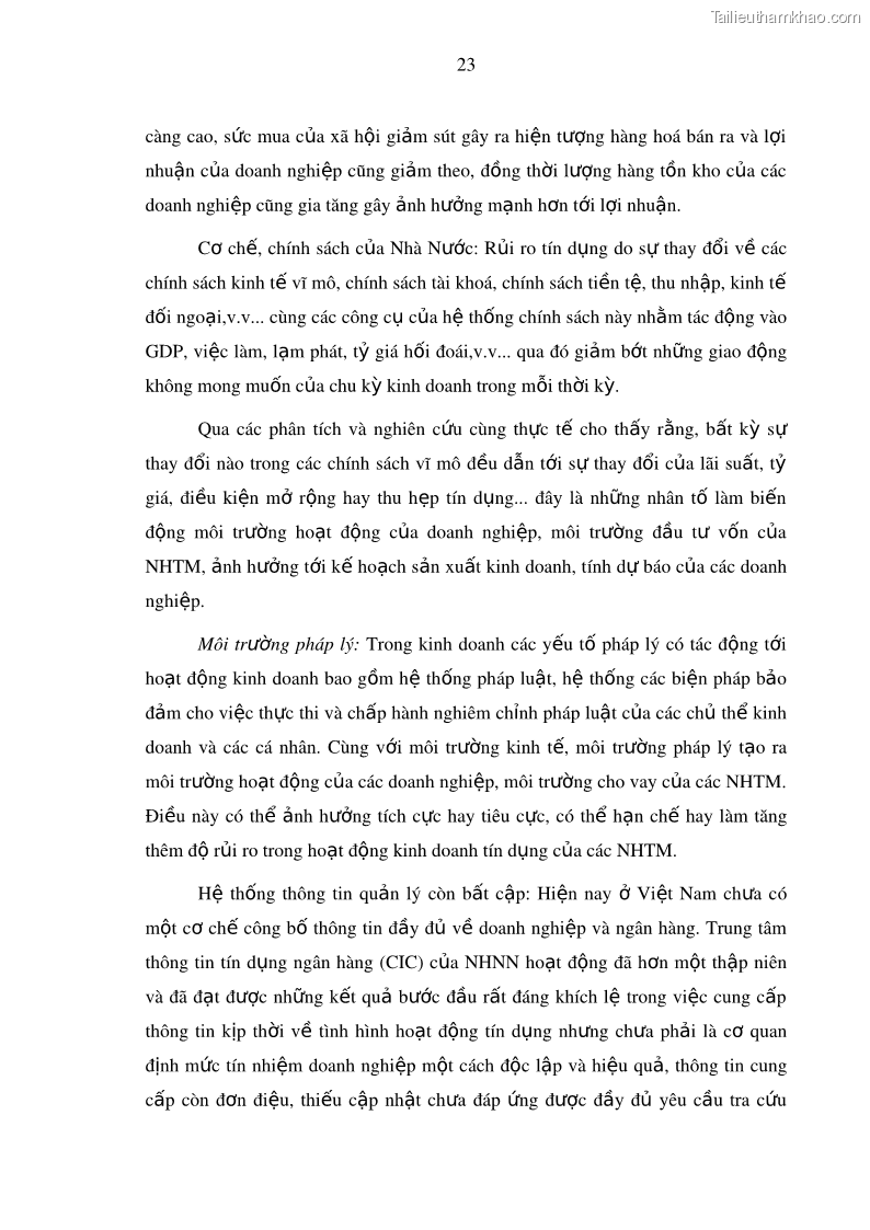 Luận văn thạc sĩ kinh doanh thương mại Hoạt động quản lý rủi ro tín dụng tại Ngân hàng TMCP Công Thương – Chi nhánh Bãi Cháy - 4 Trang 38