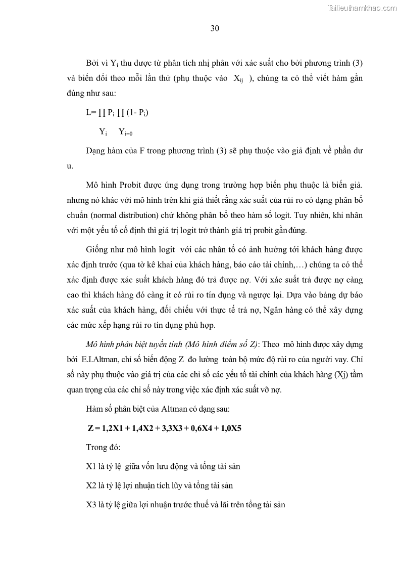 Luận văn thạc sĩ kinh doanh thương mại Hoạt động quản lý rủi ro tín dụng tại Ngân hàng TMCP Đầu tư và Phát triển Việt Nam - Chi nhánh Cẩm Phả - 4 Trang 40