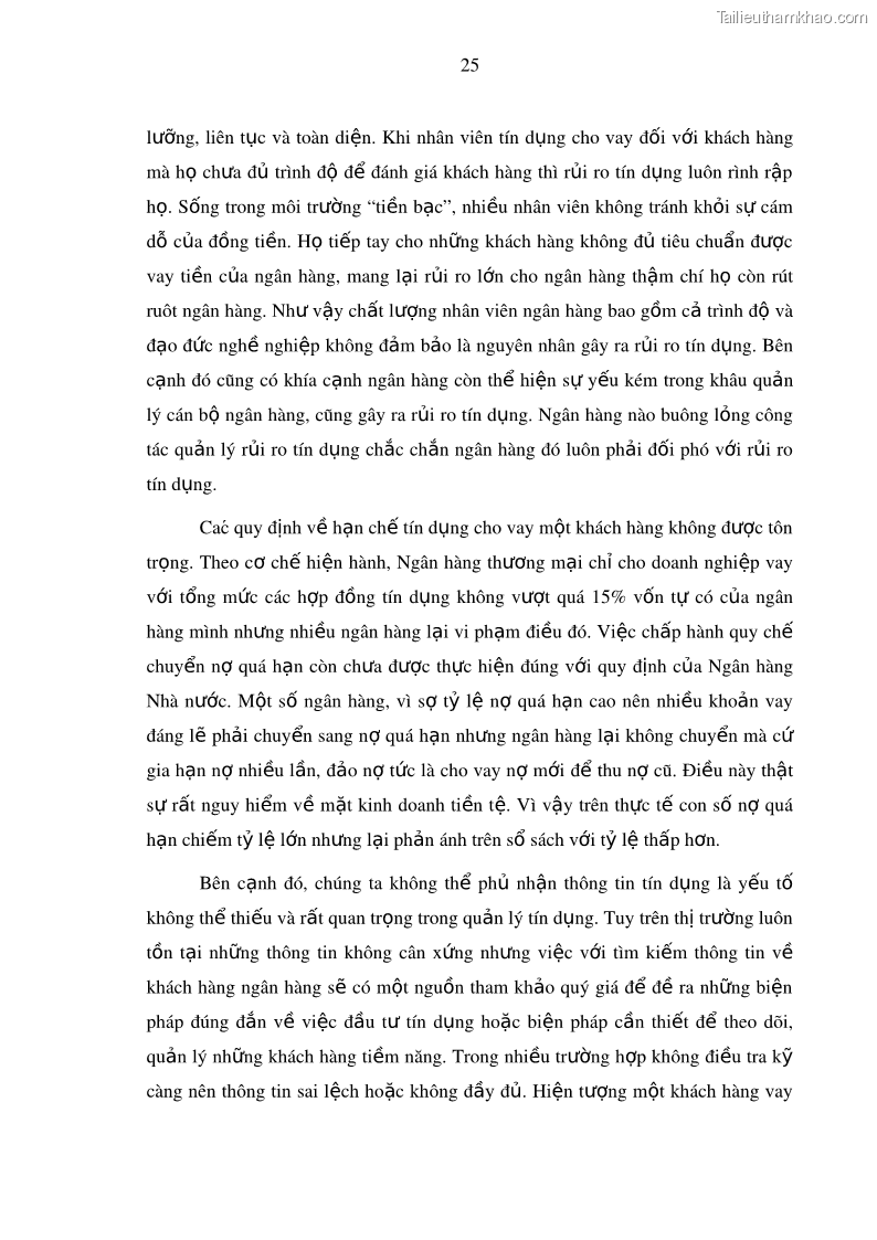 Luận văn thạc sĩ kinh doanh thương mại Hoạt động quản lý rủi ro tín dụng tại Ngân hàng TMCP Công Thương – Chi nhánh Bãi Cháy - 4 Trang 40
