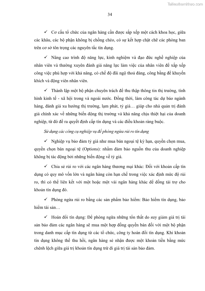 Luận văn thạc sĩ kinh doanh thương mại Hoạt động quản lý rủi ro tín dụng tại Ngân hàng TMCP Đầu tư và Phát triển Việt Nam - Chi nhánh Cẩm Phả - 4 Trang 44