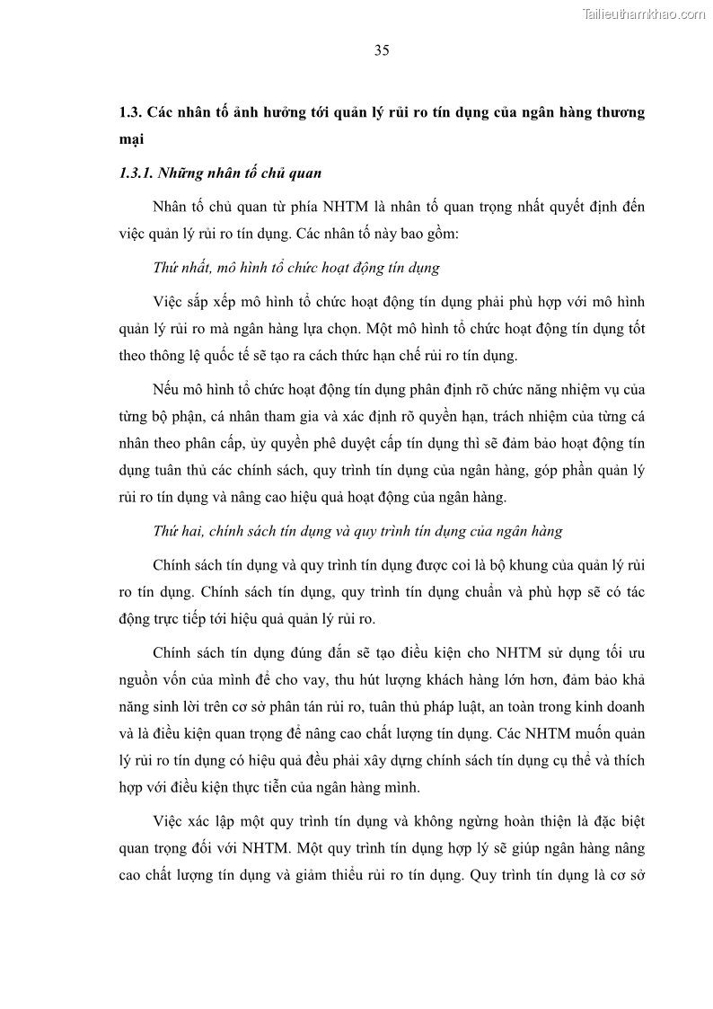 Luận văn thạc sĩ kinh doanh thương mại Hoạt động quản lý rủi ro tín dụng tại Ngân hàng TMCP Đầu tư và Phát triển Việt Nam - Chi nhánh Cẩm Phả - 4 Trang 45