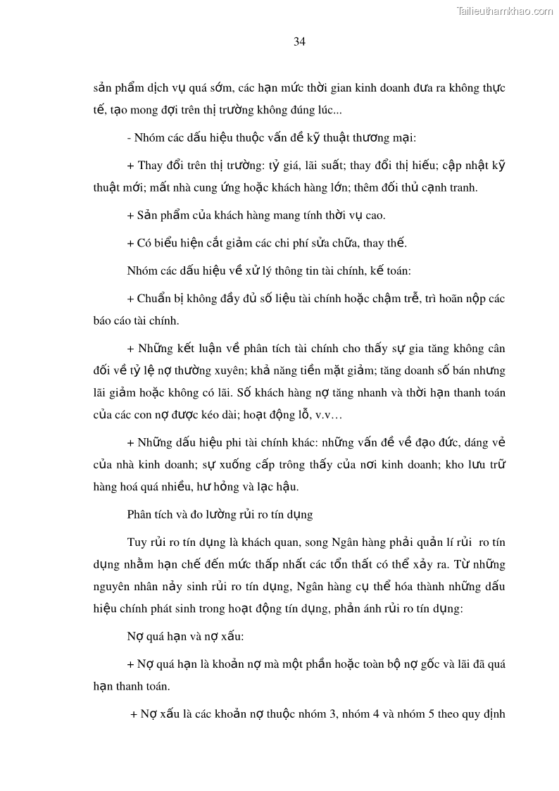 Luận văn thạc sĩ kinh doanh thương mại Hoạt động quản lý rủi ro tín dụng tại Ngân hàng TMCP Công Thương – Chi nhánh Bãi Cháy - 5 Trang 49