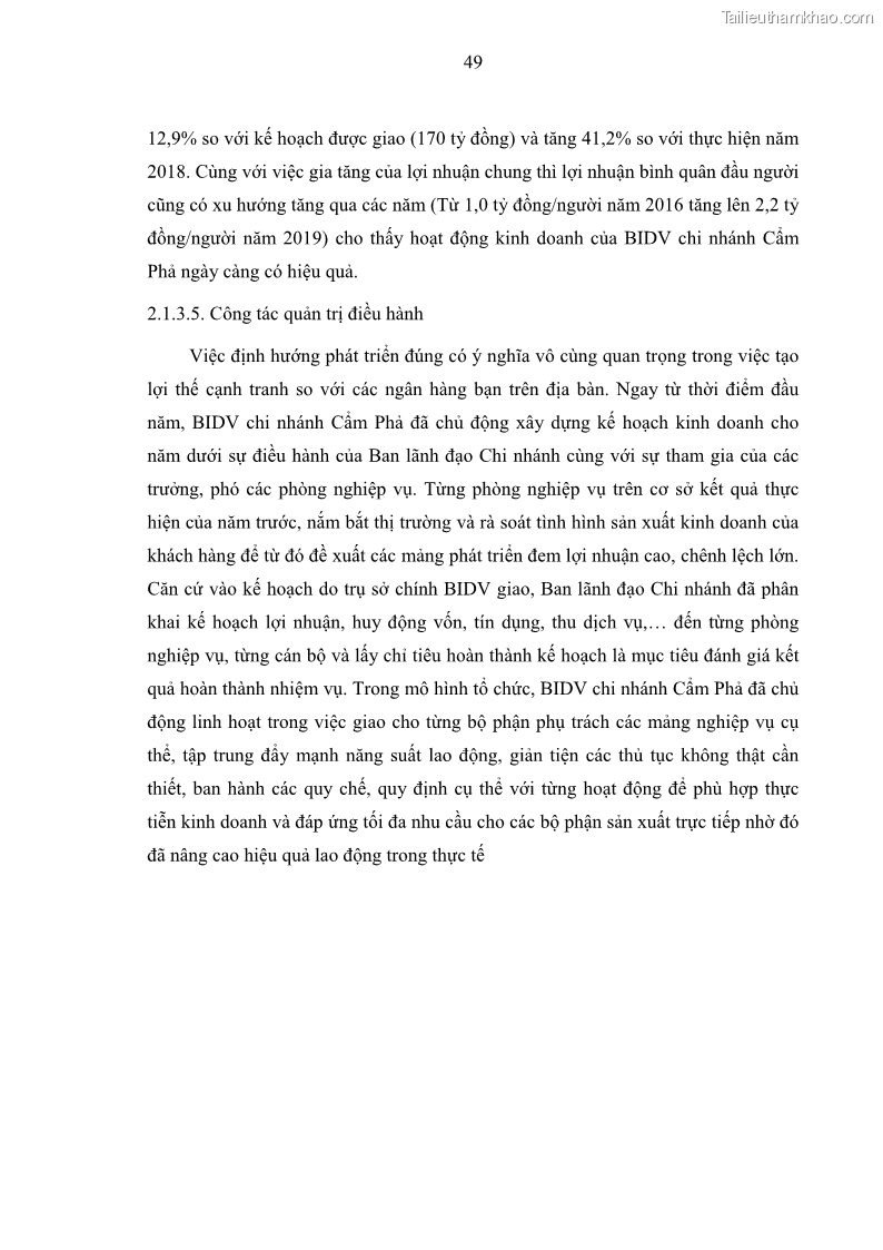 Luận văn thạc sĩ kinh doanh thương mại Hoạt động quản lý rủi ro tín dụng tại Ngân hàng TMCP Đầu tư và Phát triển Việt Nam - Chi nhánh Cẩm Phả - 5 Trang 59