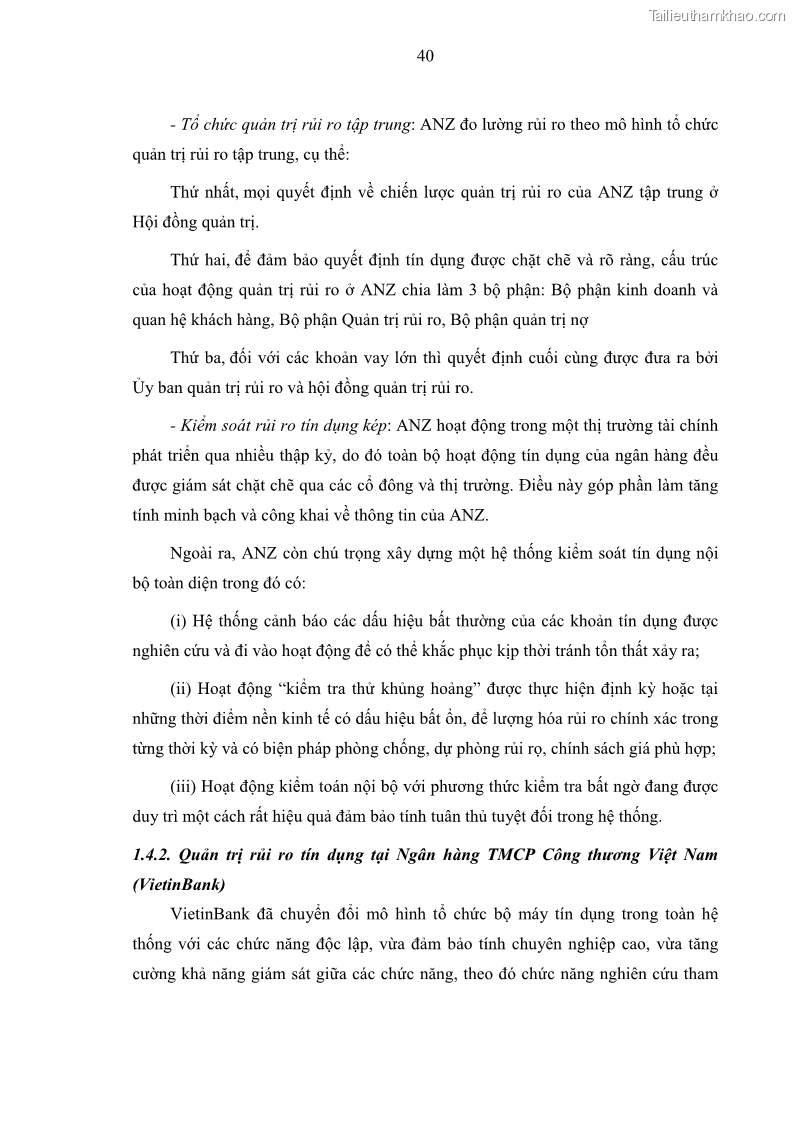 Luận văn thạc sĩ kinh doanh thương mại Hoạt động quản lý rủi ro tín dụng tại Ngân hàng TMCP Đầu tư và Phát triển Việt Nam - Chi nhánh Cẩm Phả - 5 Trang 50