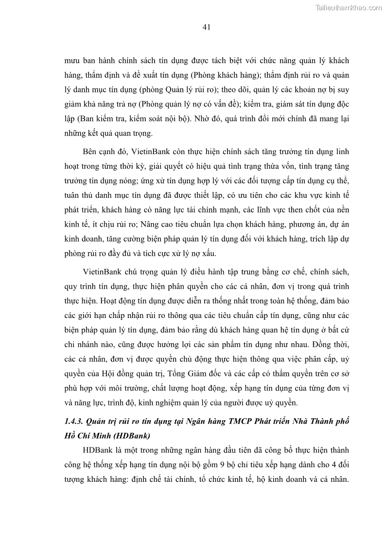 Luận văn thạc sĩ kinh doanh thương mại Hoạt động quản lý rủi ro tín dụng tại Ngân hàng TMCP Đầu tư và Phát triển Việt Nam - Chi nhánh Cẩm Phả - 5 Trang 51