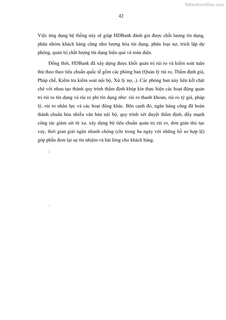 Luận văn thạc sĩ kinh doanh thương mại Hoạt động quản lý rủi ro tín dụng tại Ngân hàng TMCP Đầu tư và Phát triển Việt Nam - Chi nhánh Cẩm Phả - 5 Trang 52