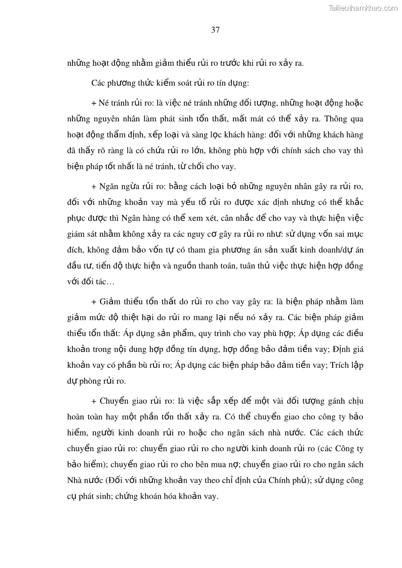 Luận văn thạc sĩ kinh doanh thương mại Hoạt động quản lý rủi ro tín dụng tại Ngân hàng TMCP Công Thương – Chi nhánh Bãi Cháy - 5 Trang 52