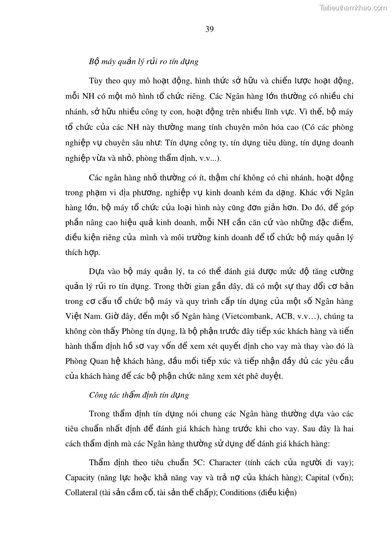 Luận văn thạc sĩ kinh doanh thương mại Hoạt động quản lý rủi ro tín dụng tại Ngân hàng TMCP Công Thương – Chi nhánh Bãi Cháy - 5 Trang 54