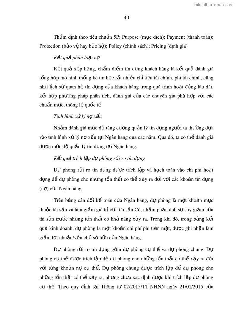Luận văn thạc sĩ kinh doanh thương mại Hoạt động quản lý rủi ro tín dụng tại Ngân hàng TMCP Công Thương – Chi nhánh Bãi Cháy - 5 Trang 55