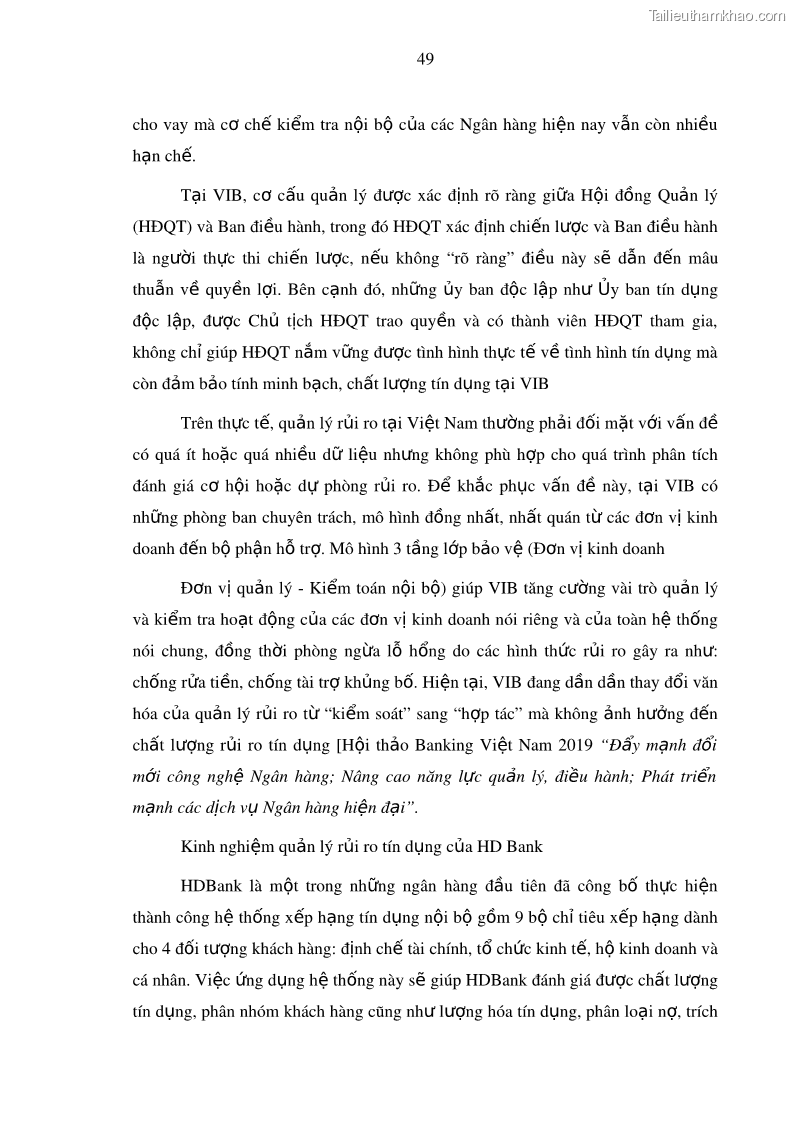 Luận văn thạc sĩ kinh doanh thương mại Hoạt động quản lý rủi ro tín dụng tại Ngân hàng TMCP Công Thương – Chi nhánh Bãi Cháy - 6 Trang 64