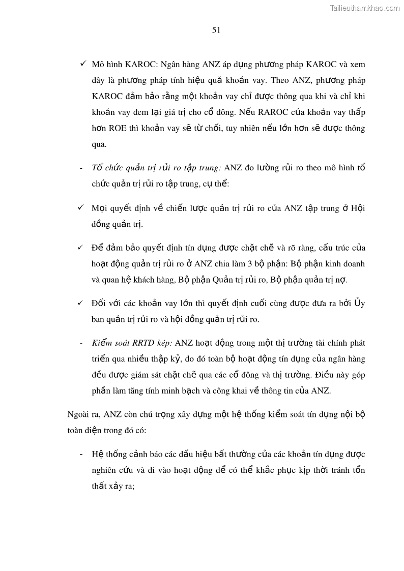 Luận văn thạc sĩ kinh doanh thương mại Hoạt động quản lý rủi ro tín dụng tại Ngân hàng TMCP Công Thương – Chi nhánh Bãi Cháy - 6 Trang 66