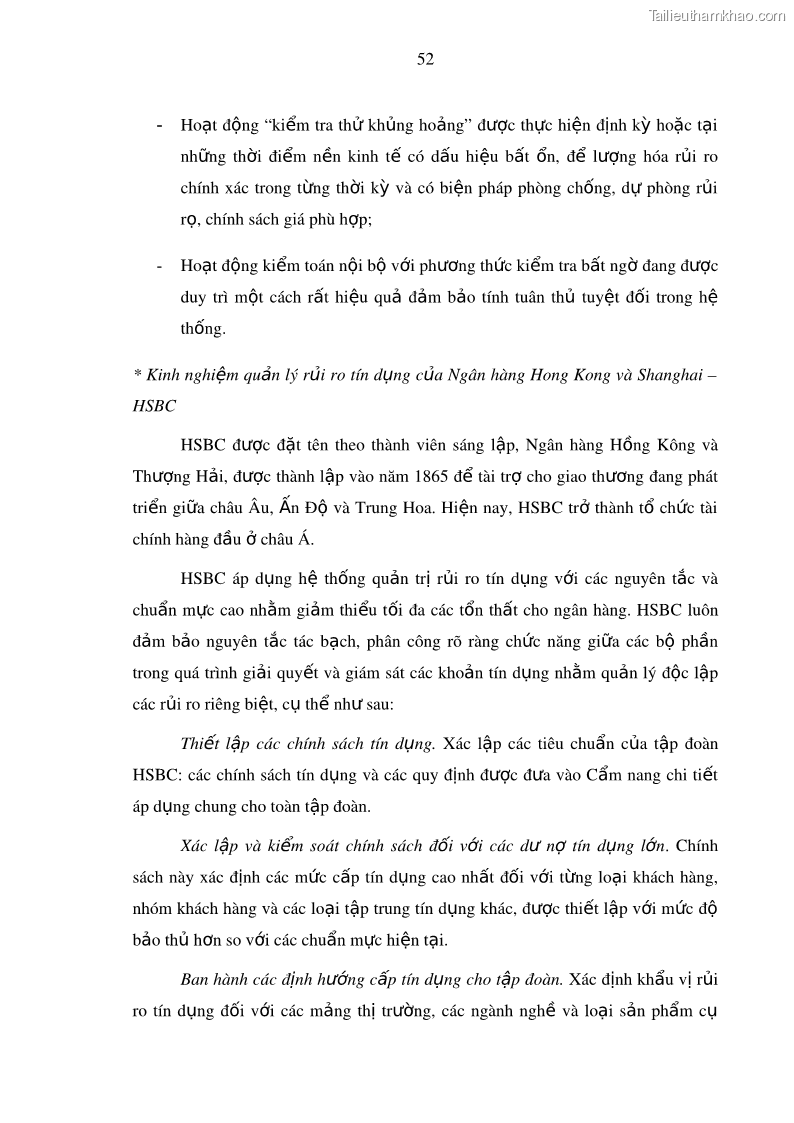 Luận văn thạc sĩ kinh doanh thương mại Hoạt động quản lý rủi ro tín dụng tại Ngân hàng TMCP Công Thương – Chi nhánh Bãi Cháy - 6 Trang 67