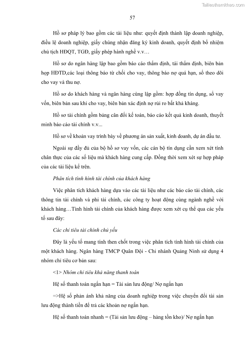 Luận văn thạc sĩ kinh doanh thương mại Hoạt động quản lý rủi ro tín dụng tại Ngân hàng TMCP Quân Đội - Chi nhánh Quảng Ninh - 6 Trang 68