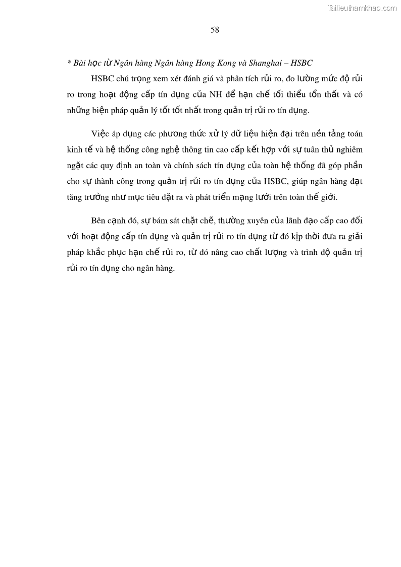 Luận văn thạc sĩ kinh doanh thương mại Hoạt động quản lý rủi ro tín dụng tại Ngân hàng TMCP Công Thương – Chi nhánh Bãi Cháy - 7 Trang 73
