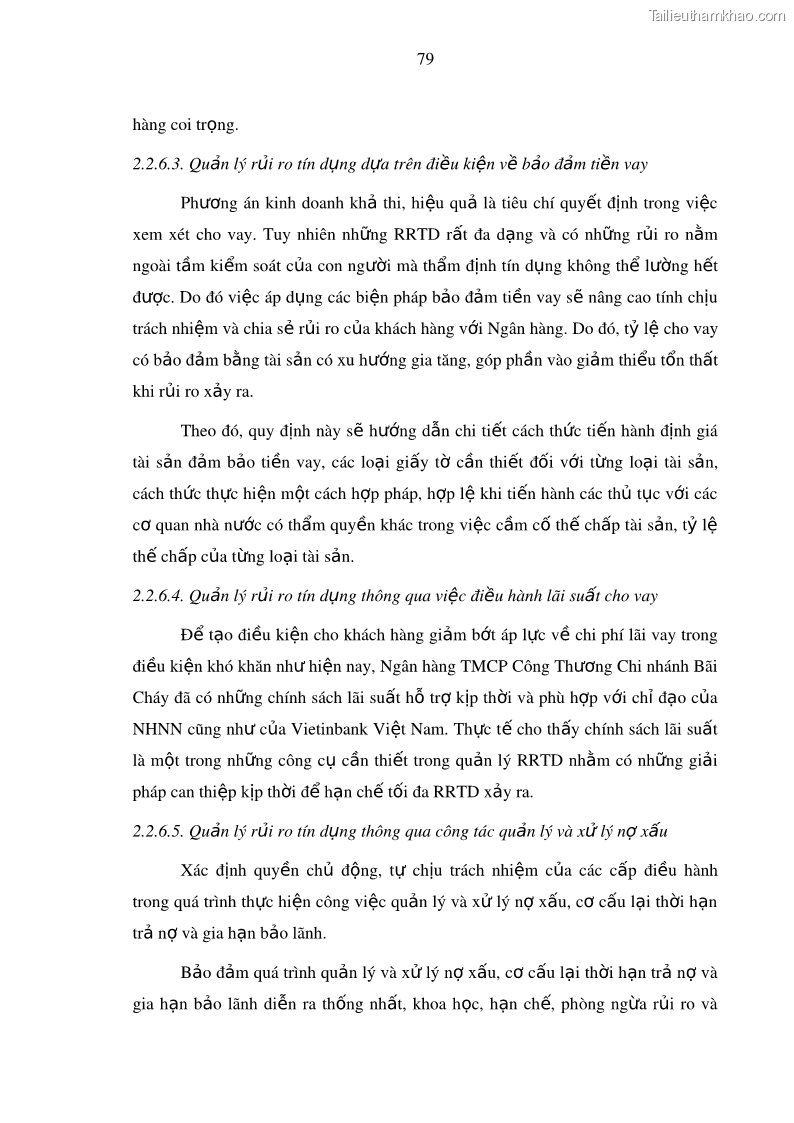 Luận văn thạc sĩ kinh doanh thương mại Hoạt động quản lý rủi ro tín dụng tại Ngân hàng TMCP Công Thương – Chi nhánh Bãi Cháy - 8 Trang 94