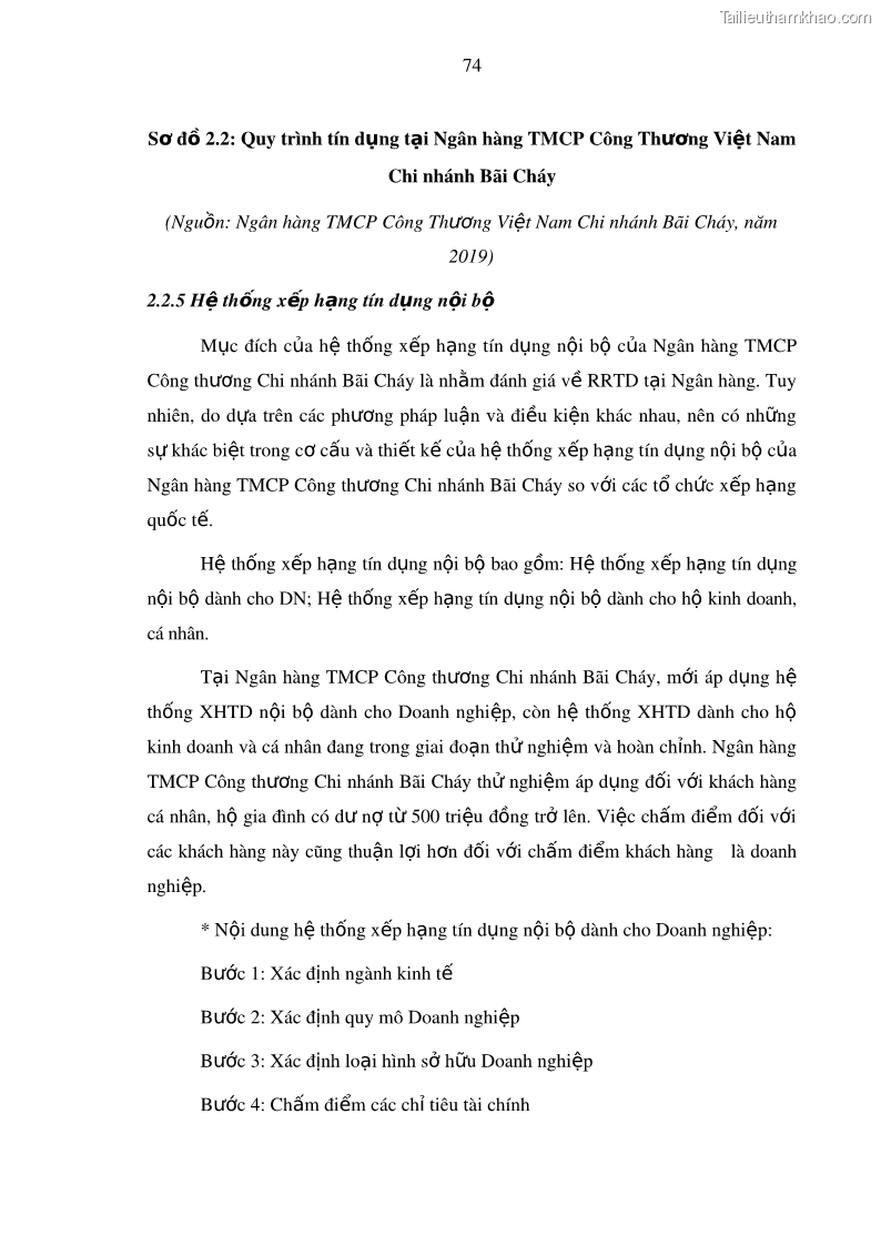Luận văn thạc sĩ kinh doanh thương mại Hoạt động quản lý rủi ro tín dụng tại Ngân hàng TMCP Công Thương – Chi nhánh Bãi Cháy - 8 Trang 89